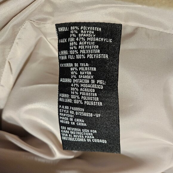 Warm Winter Coat Beige Bone color - like New - Picture 11 of 11